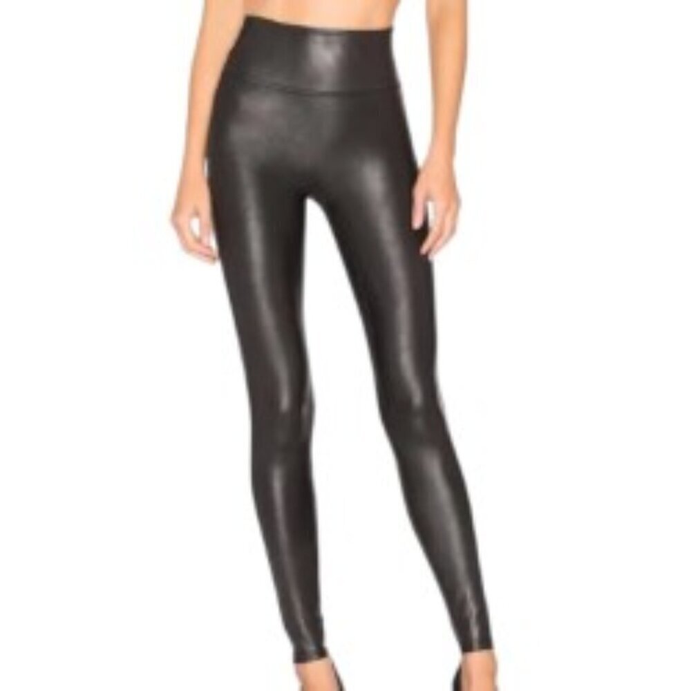 Spanx Black Faux Leather Leggings S/P